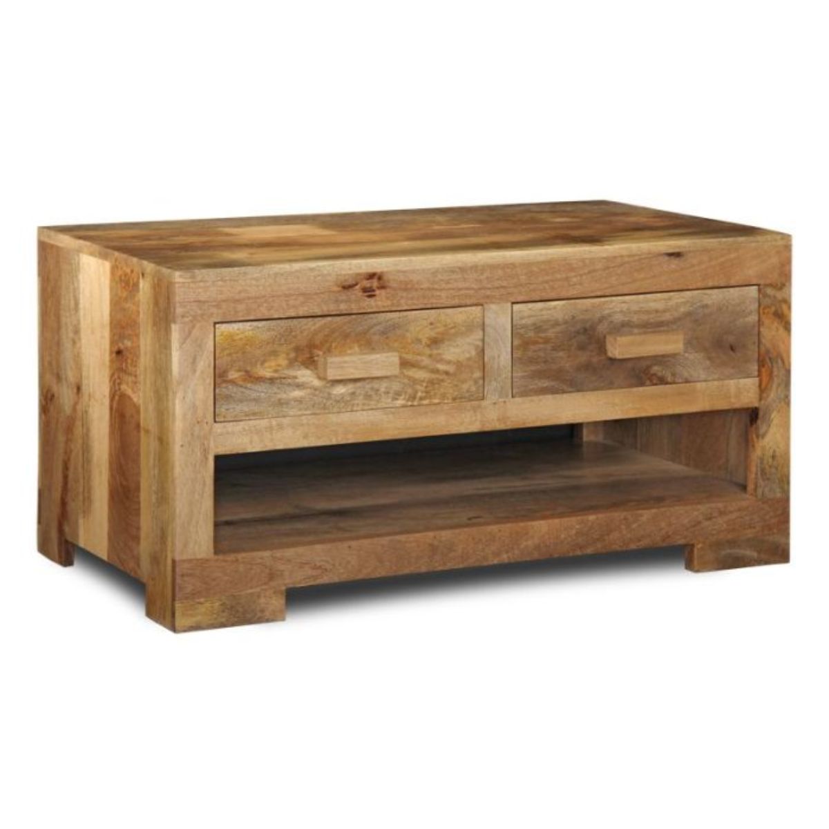 Trade Furniture Mango Wood 90cm 2 Drawer Coffee Table