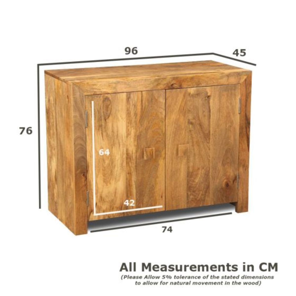 Trade Furniture Mango Wood 96cm 2 Door Sideboard