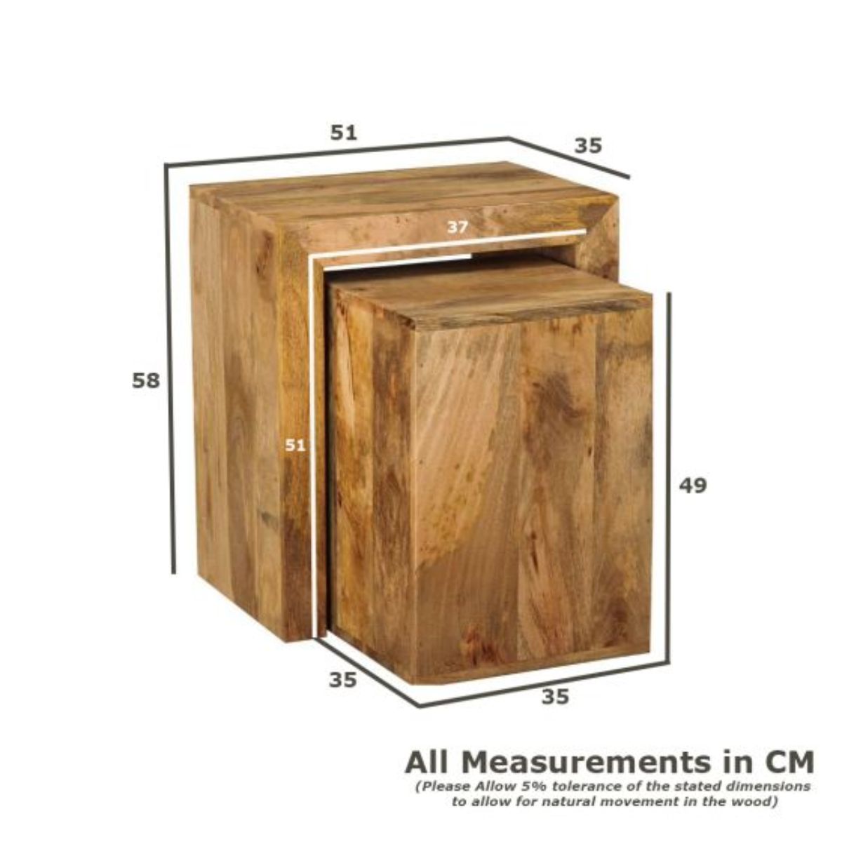 Trade Furniture Mango Wood Cube Nest