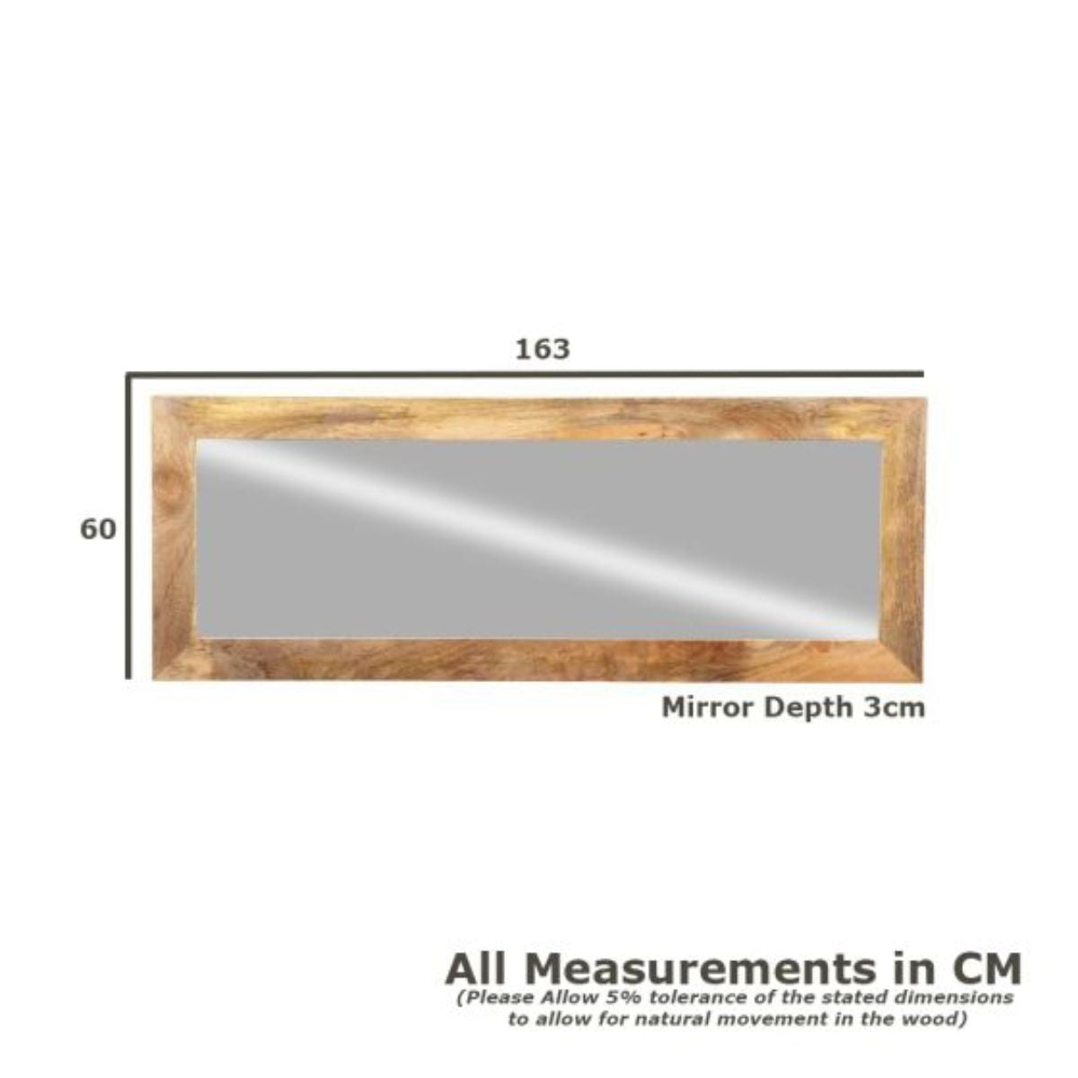 Trade Furniture Mango Wood Tall 163cm Mirror