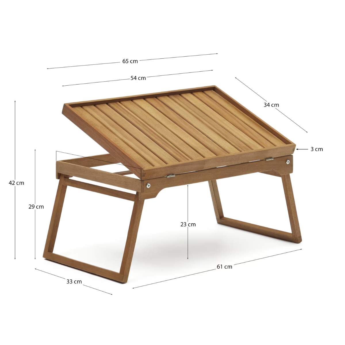 Kave Home Mani folding tray made from solid acacia wood FSC 100%