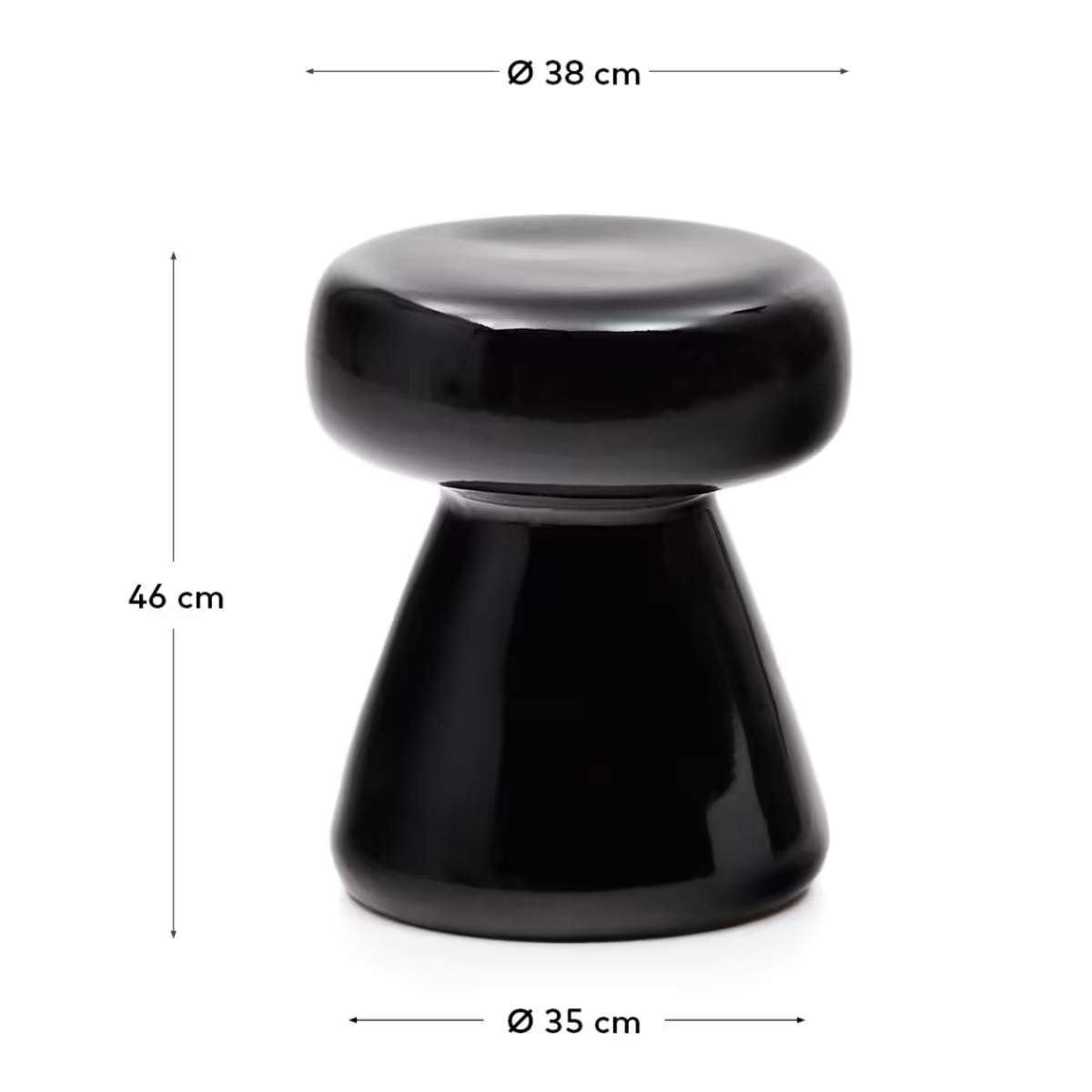 Kave Home Manya black ceramic side table, Ø 38 cm