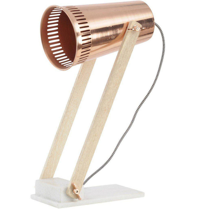 Marble Table Lamp - White/Copper-Beaumonde