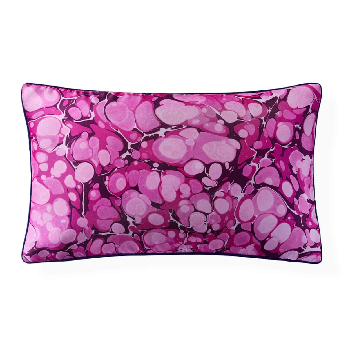Jonathan Adler Marbleized Fuchsia Silk Cushion