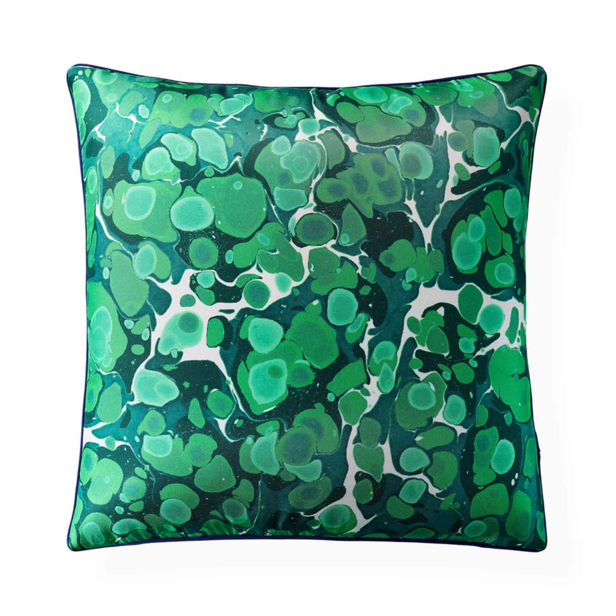 Jonathan Adler Marbleized Green Silk Cushion