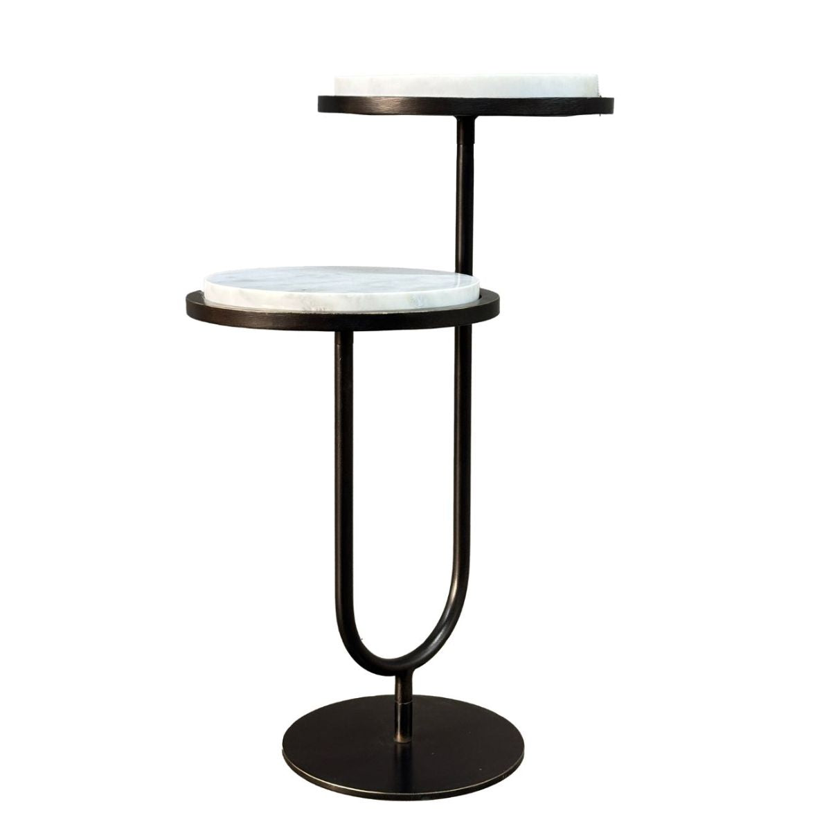 Libra Interiors Marco Accent Table White Banswara Marble