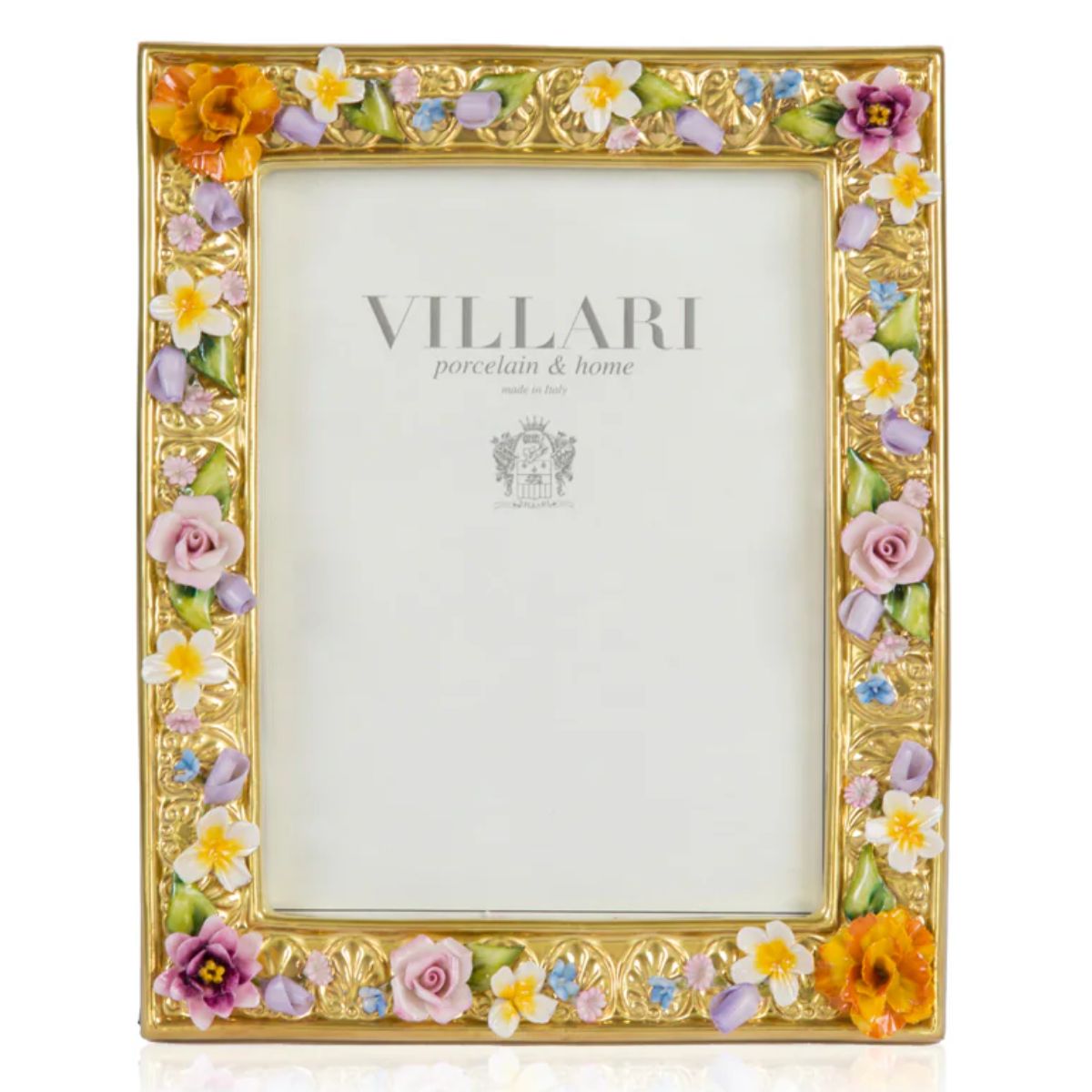 Villari Margherita Medium Photo Frame - Multicolor & Gold