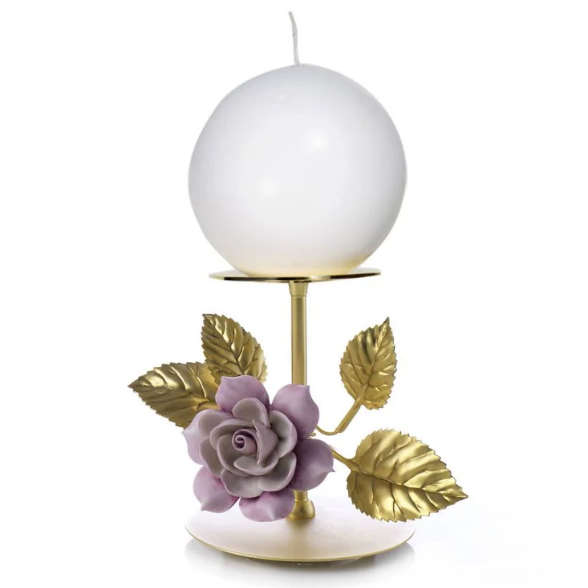Villari Marie-Antoinette Candle Holder - Gold & Pink