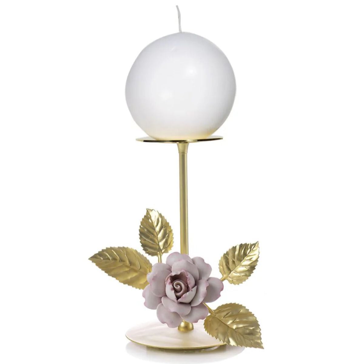 Villari Marie-Antoinette Candle Holder - Gold & Pink