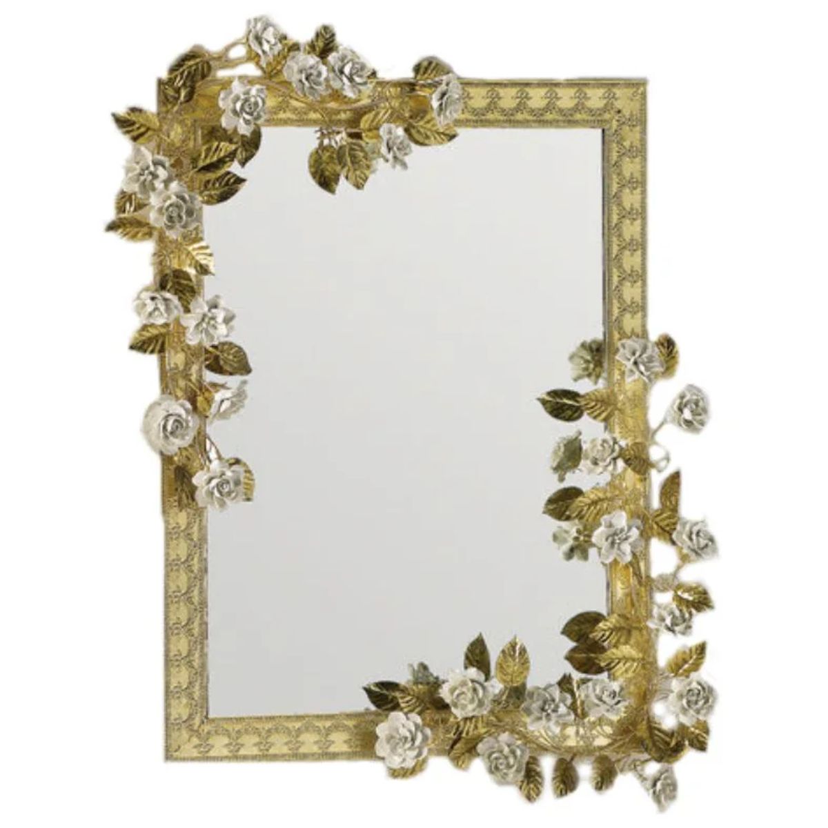 Villari Marie Antoinette Medium Mirror - Gold & White
