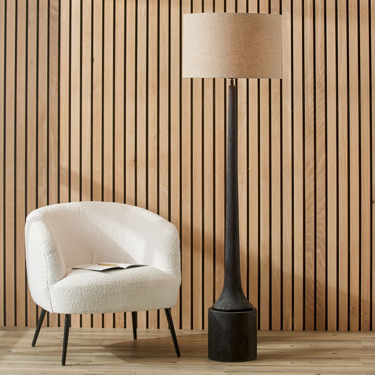 Pacific Lifestyle Marin Black Wood Tall Neck Floor Lamp Base
