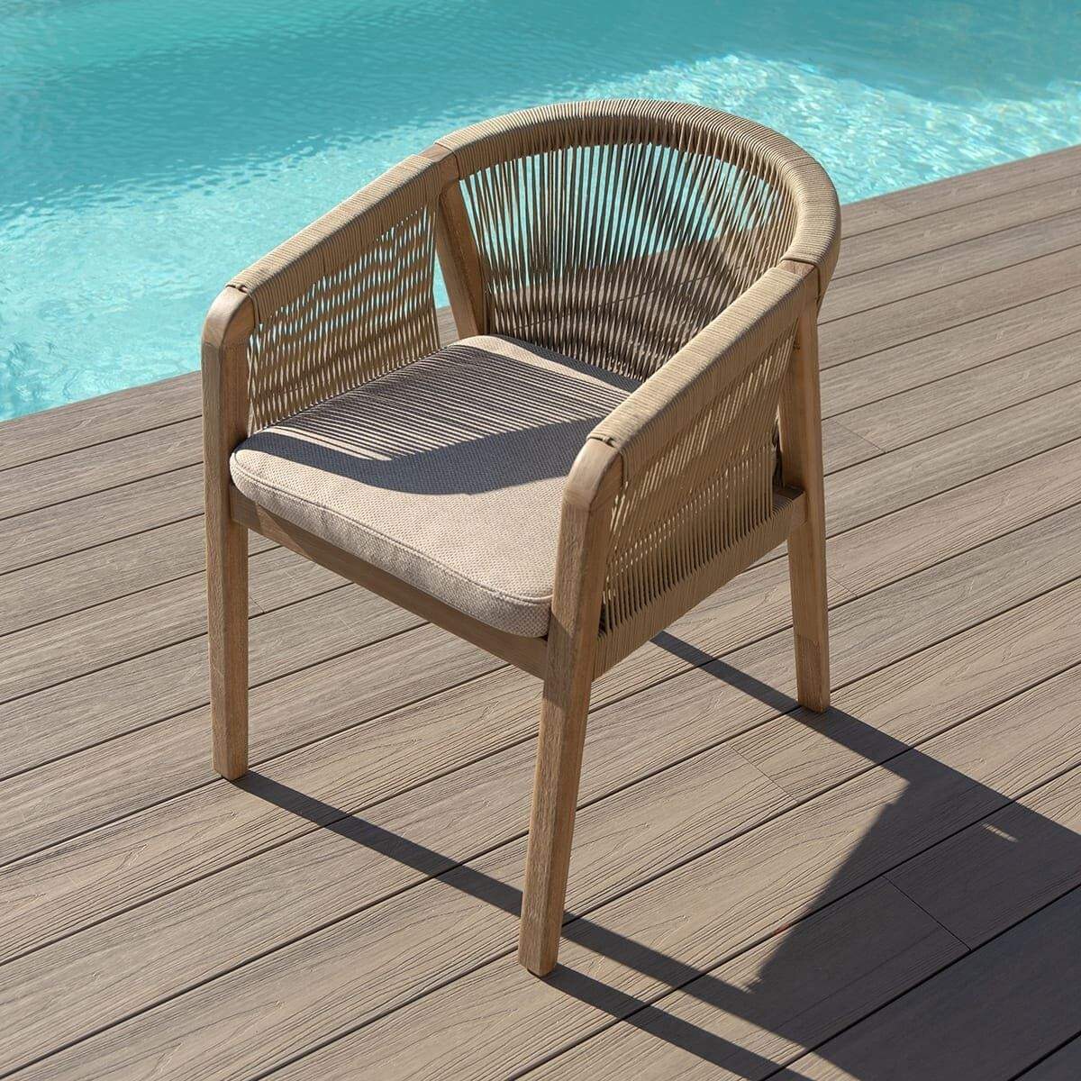 Maze - Martinique Rope Weave 6 Seat Round Dining Set