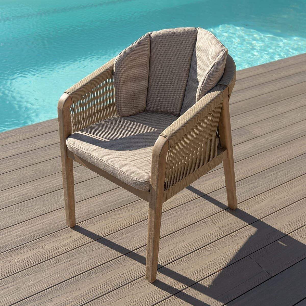Maze - Martinique Rope Weave 6 Seat Round Dining Set
