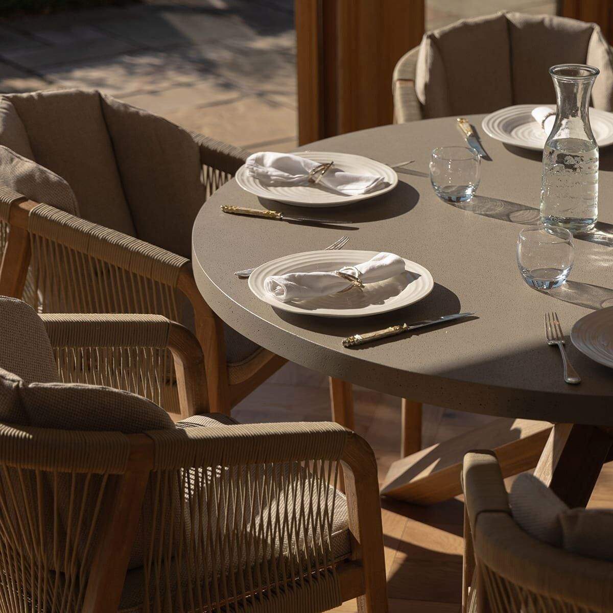 Maze - Martinique Rope Weave 6 Seat Round Dining Set
