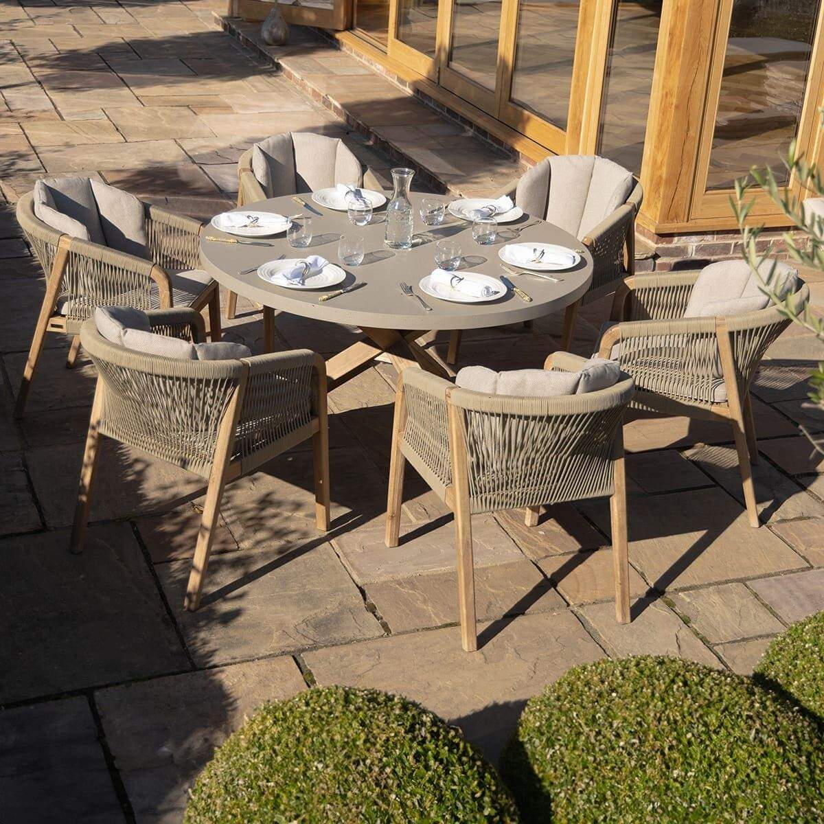 Maze - Martinique Rope Weave 6 Seat Round Dining Set