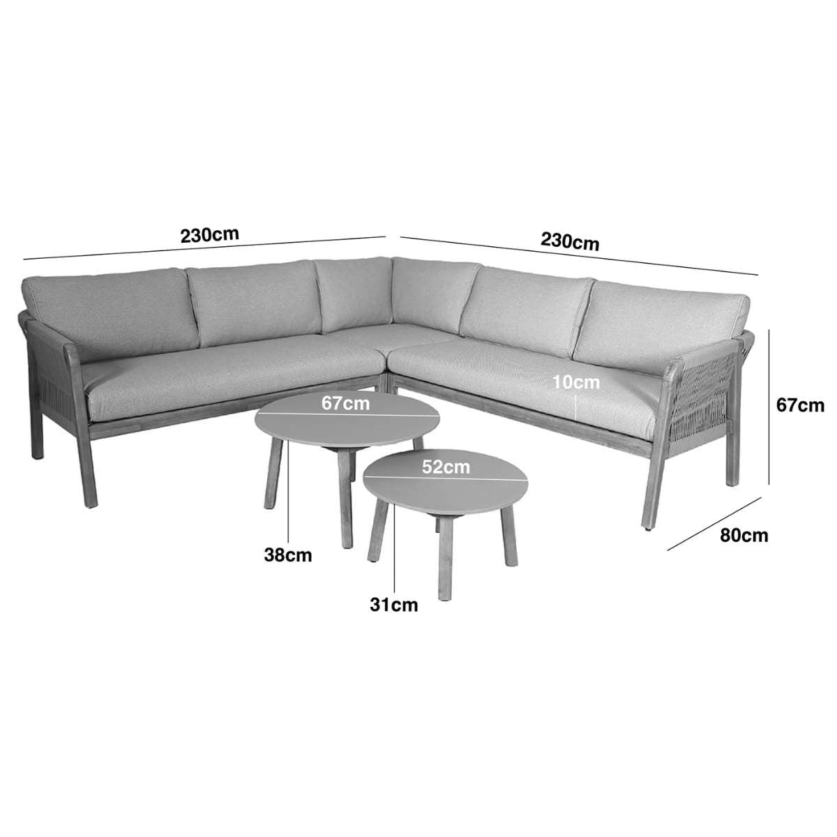 Maze - Martinique Rope Weave Corner Sofa Set