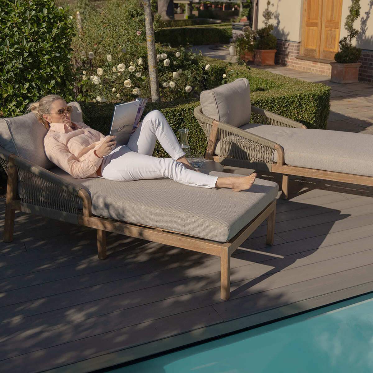 Maze - Martinique Rope Weave Double Sunlounger Set