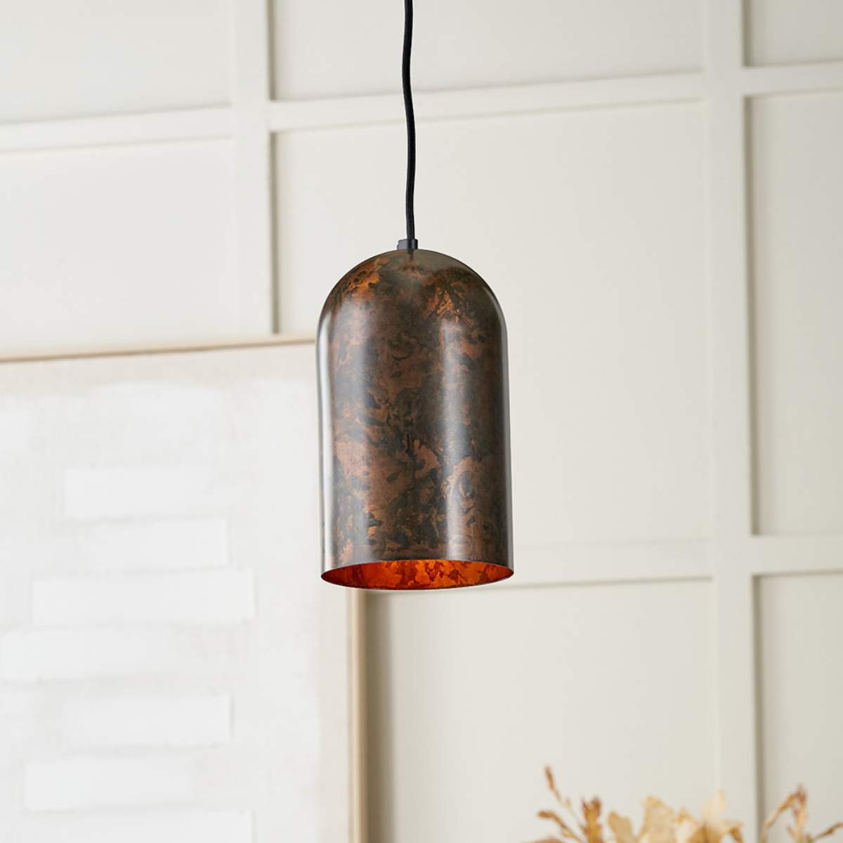 Pacific Lifestyle Mason Copper Effect Tall Domed Metal Pendant
