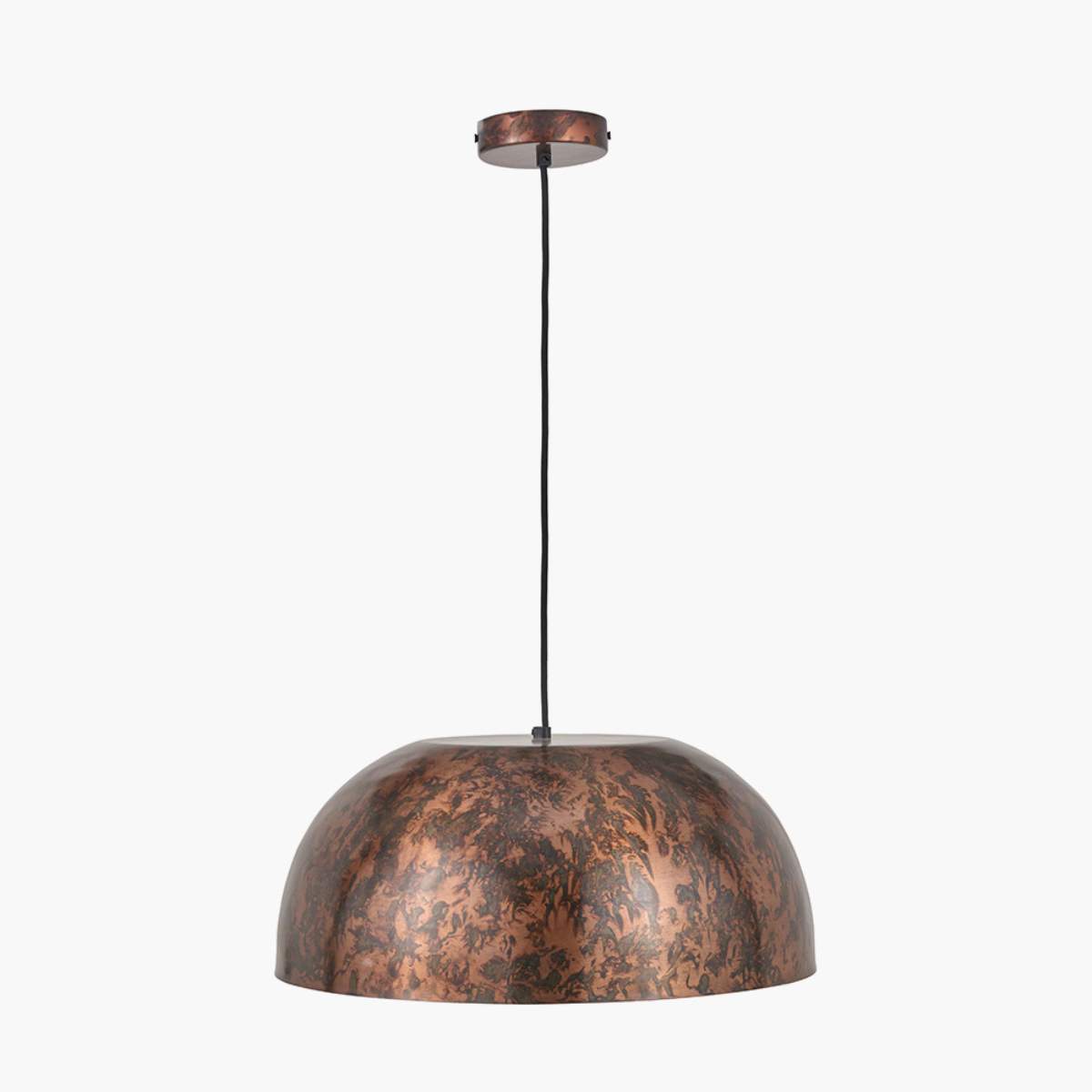 Pacific Lifestyle Mason Copper Effect Wide Domed Metal Pendant