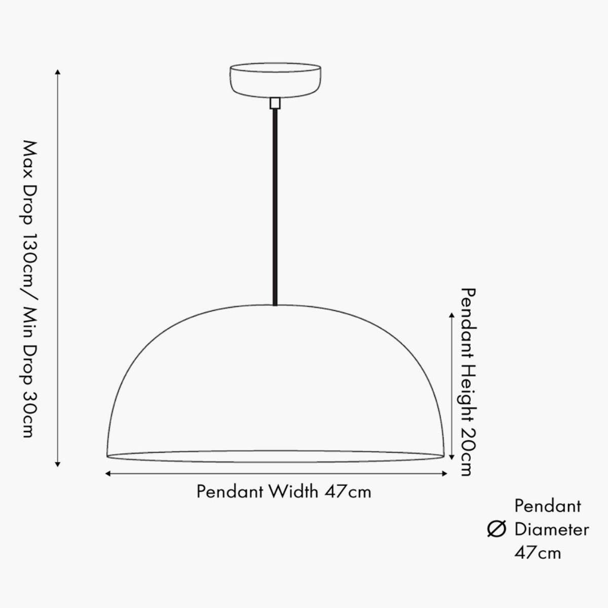 Pacific Lifestyle Mason Copper Effect Wide Domed Metal Pendant