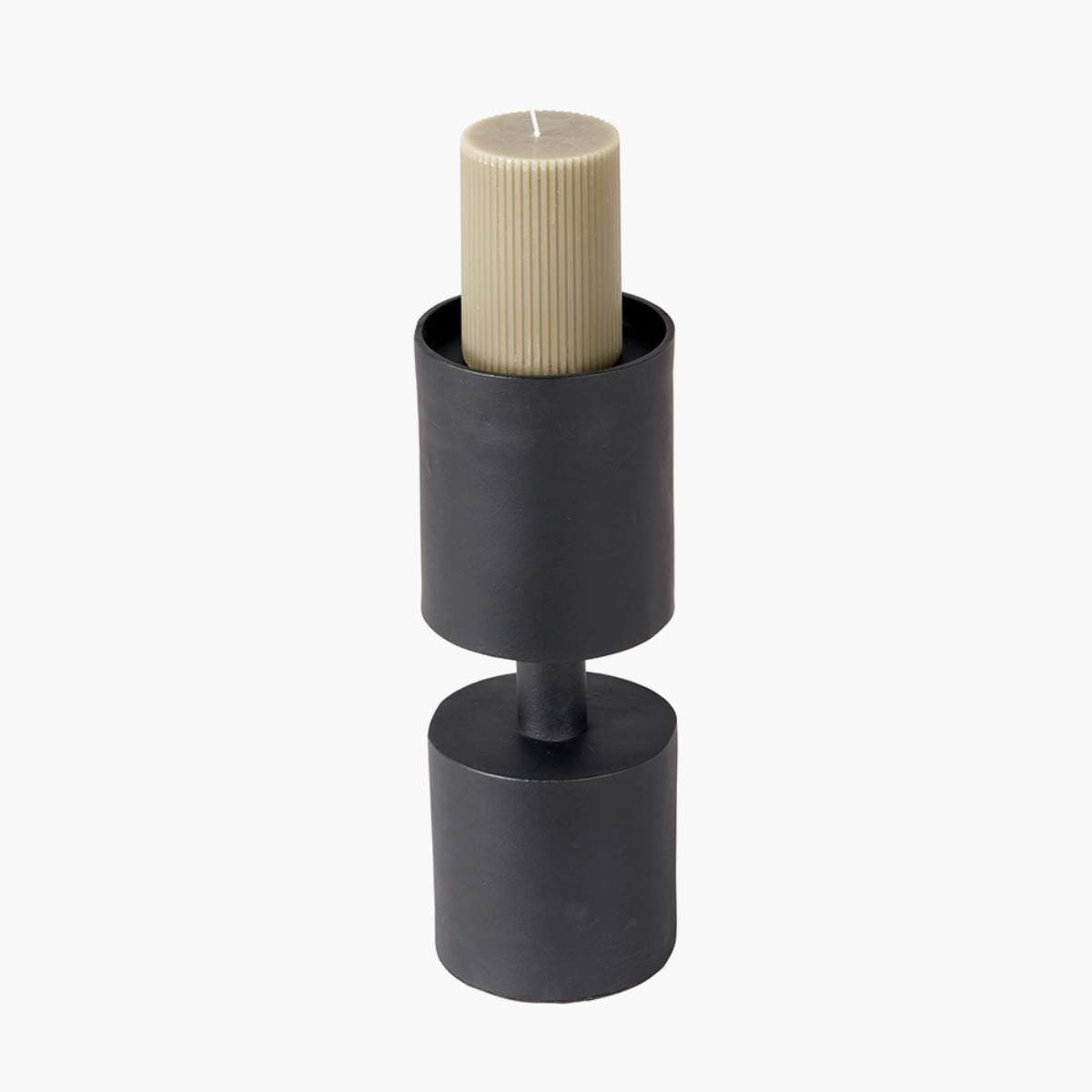 Pacific Lifestyle Matt Black Metal Pillar Candle Holder