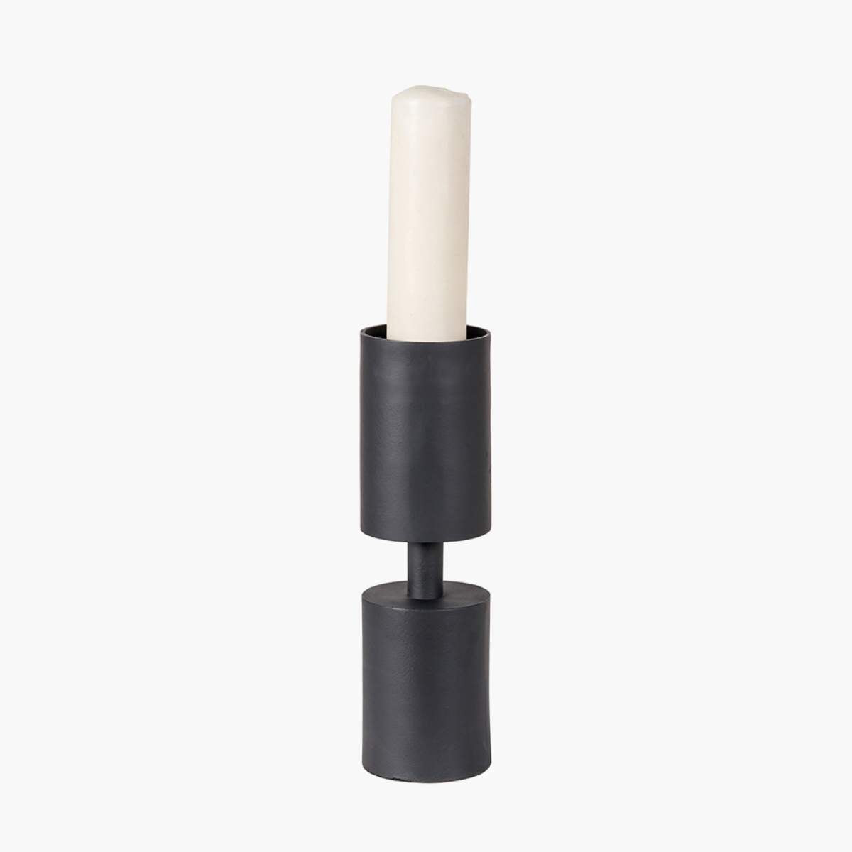 Pacific Lifestyle Matt Black Metal Pillar Candle Holder