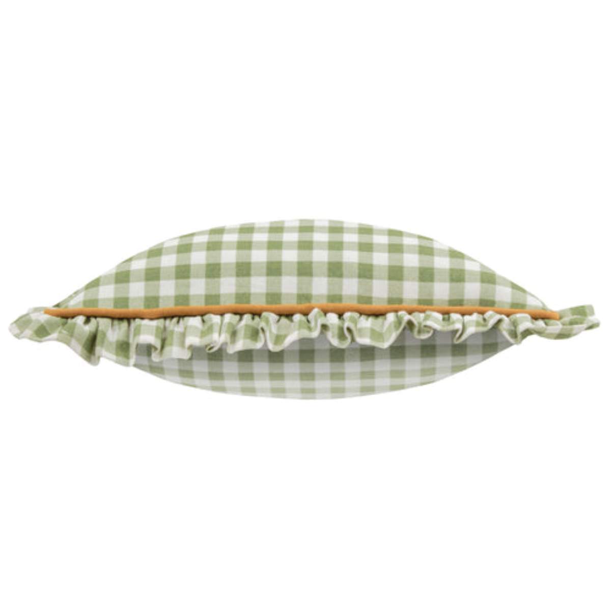Furn Maude Gingham Reversible Piped Cushion Sage