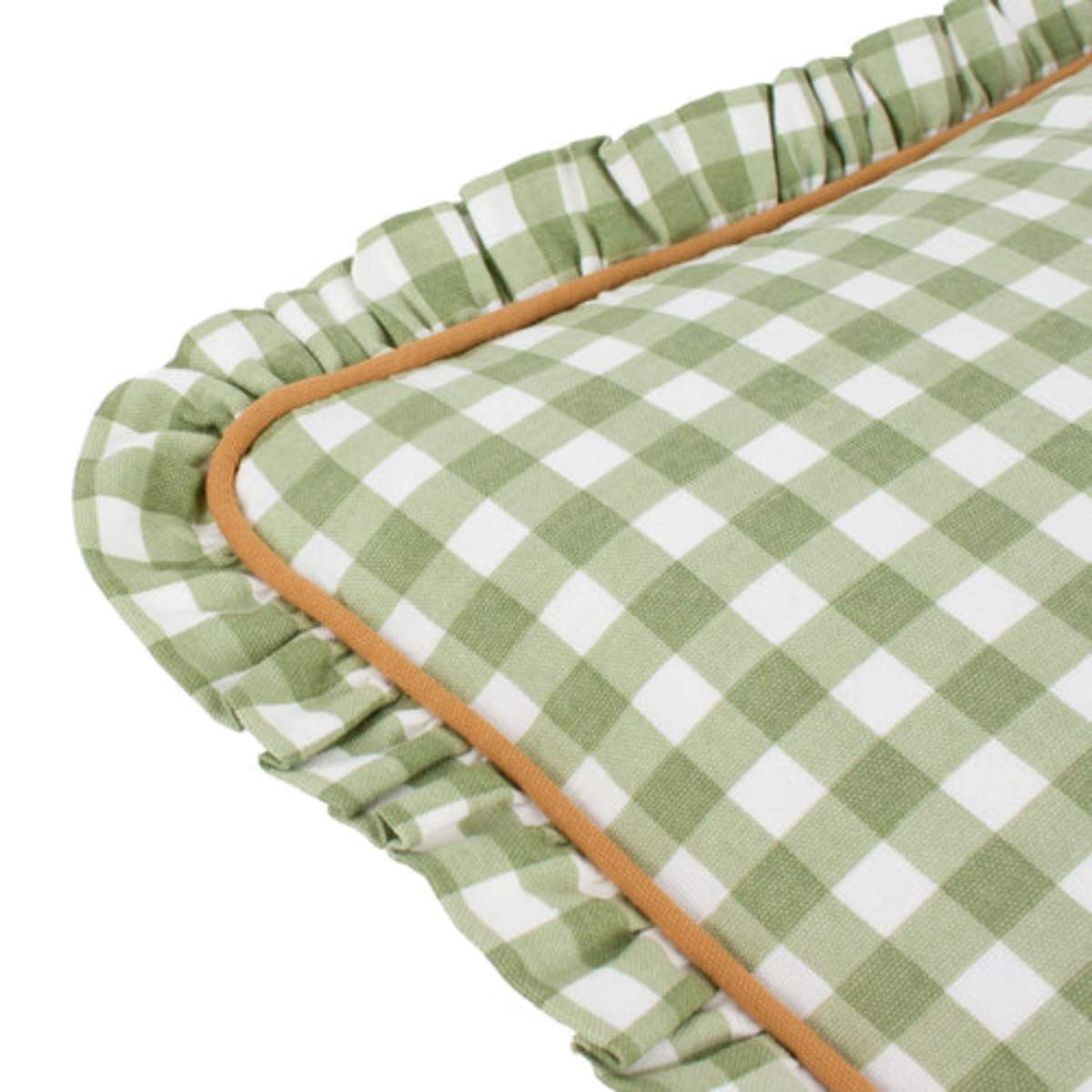 Furn Maude Gingham Reversible Piped Cushion Sage