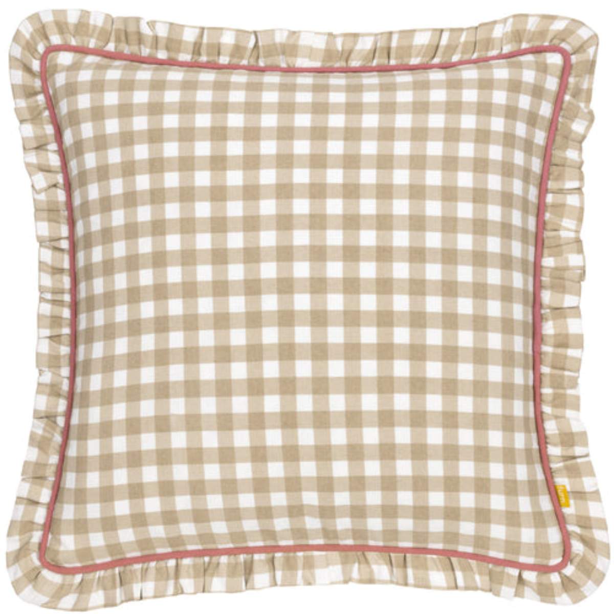 Furn Maude Gingham Reversible Piped Cushion