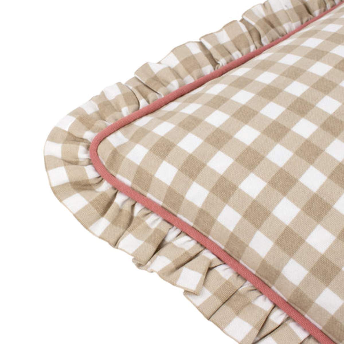 Furn Maude Gingham Reversible Piped Cushion