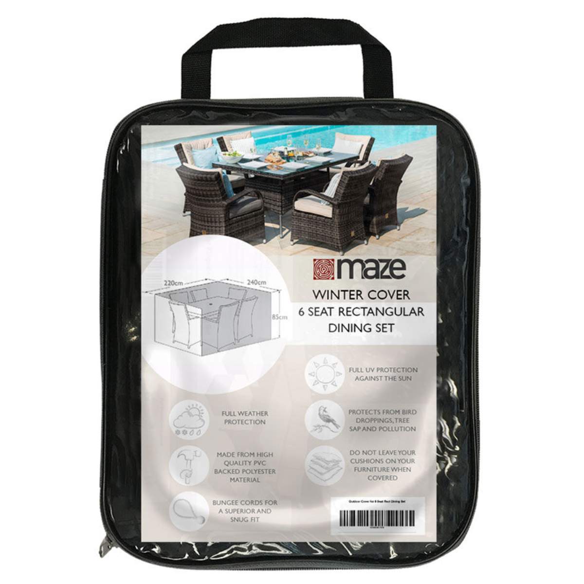 Maze - 6 Seat Rectangular/Oval Dining Sets Garden Furniture Cover