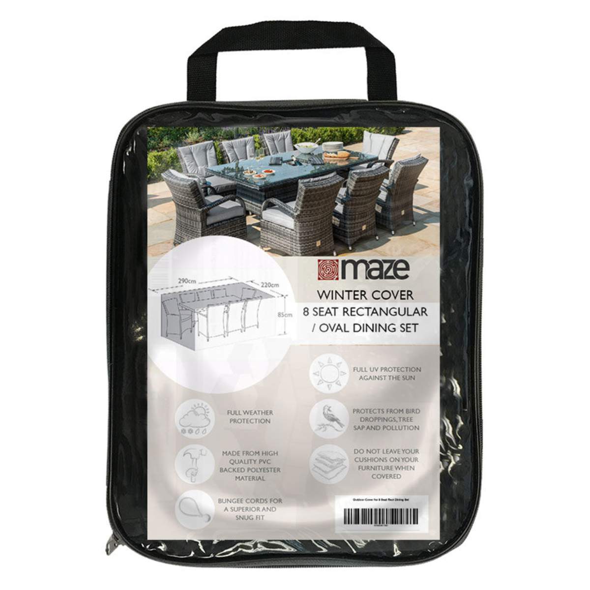Maze - 8 Seat Rectangular/Oval Dining Set Garden Furniture Cover