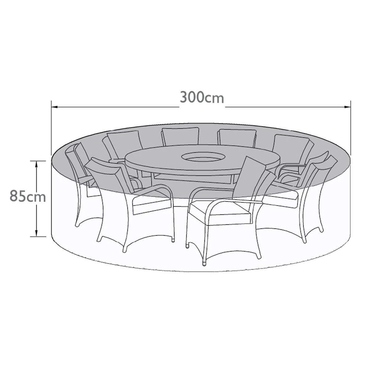 Maze - 8 Seat Round Dining Set Garden Furniture Cover