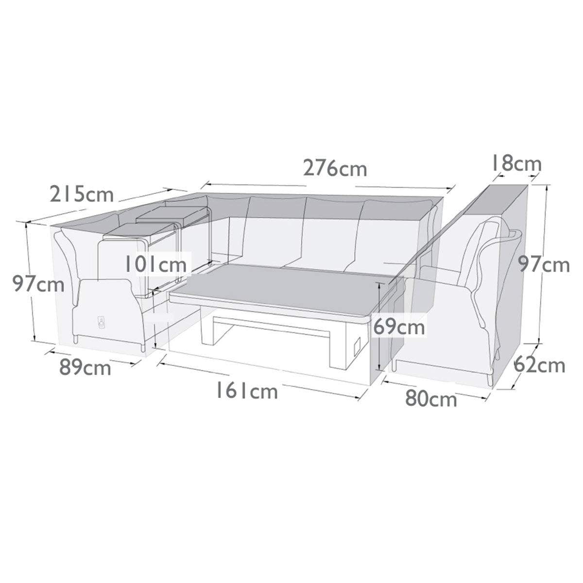 Maze - Cotswold Reclining Corner Dining Set Garden Furniture Cover