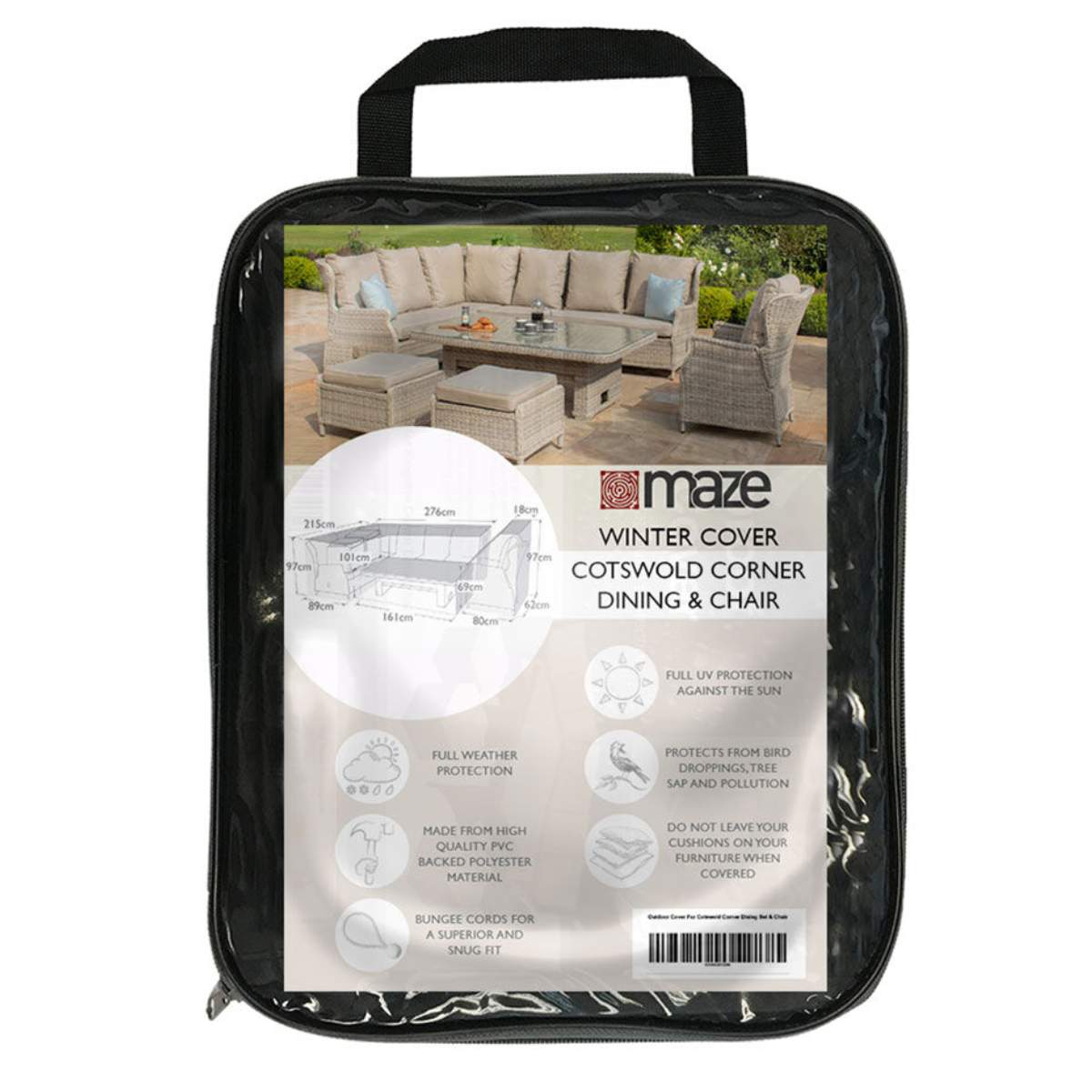 Maze - Cotswold Reclining Corner Dining Set Garden Furniture Cover