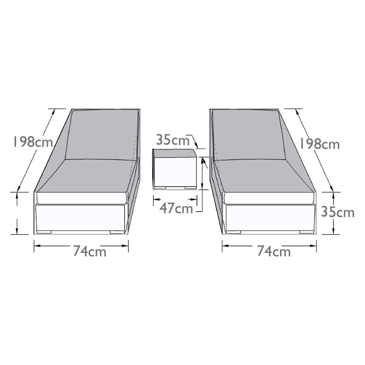 Maze - Double Sunlounger Set Garden Furniture Cover