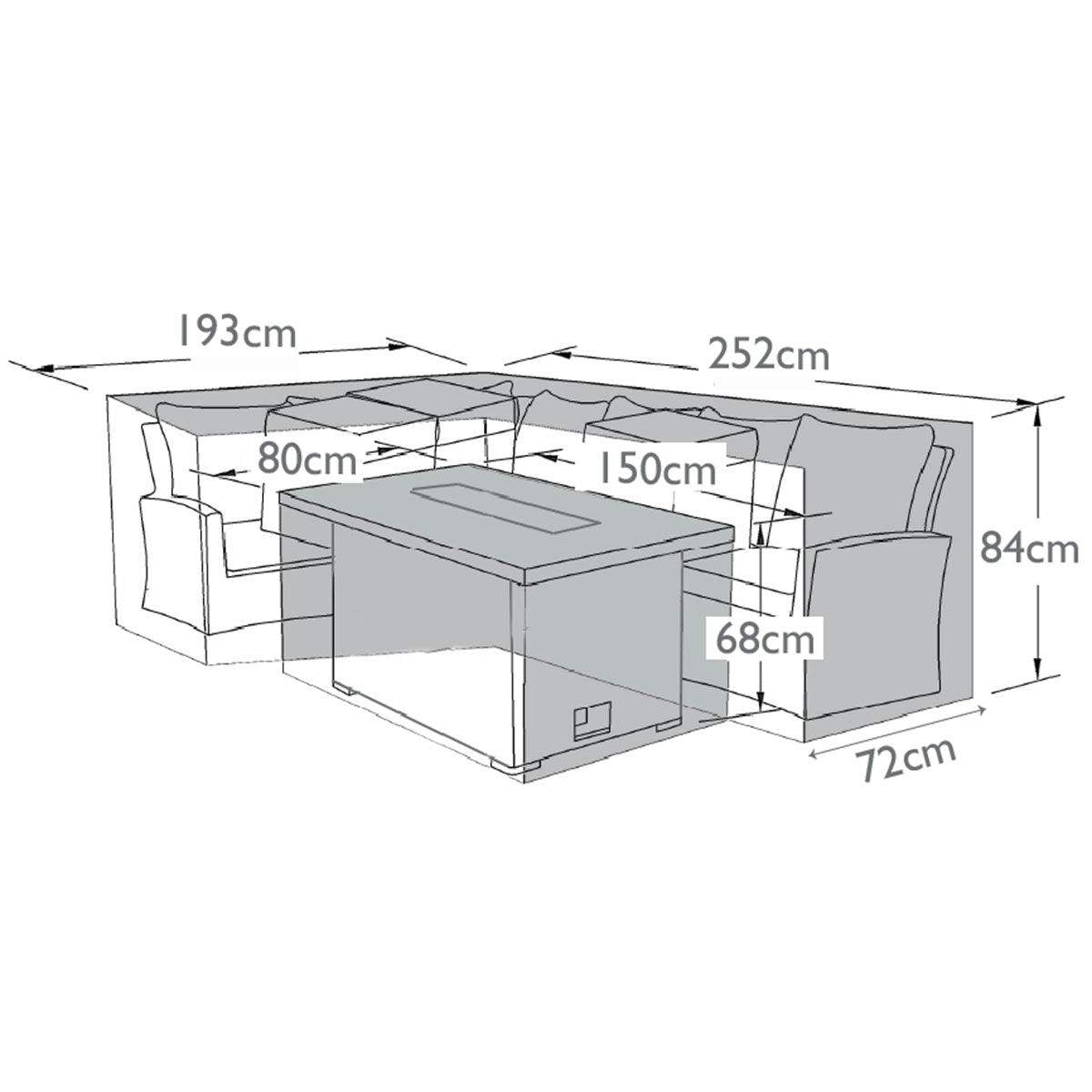 Maze - Kingston Corner Fire Pit Set Garden Furniture Cover