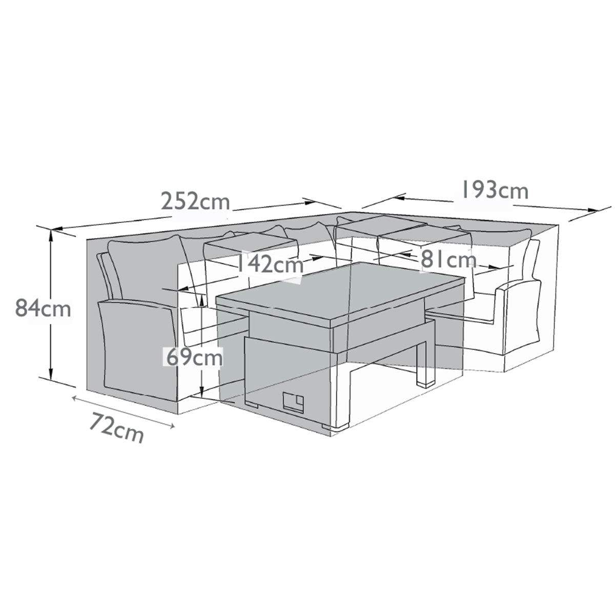 Maze - Kingston Corner Left Hand Rising Set Garden Furniture Cover