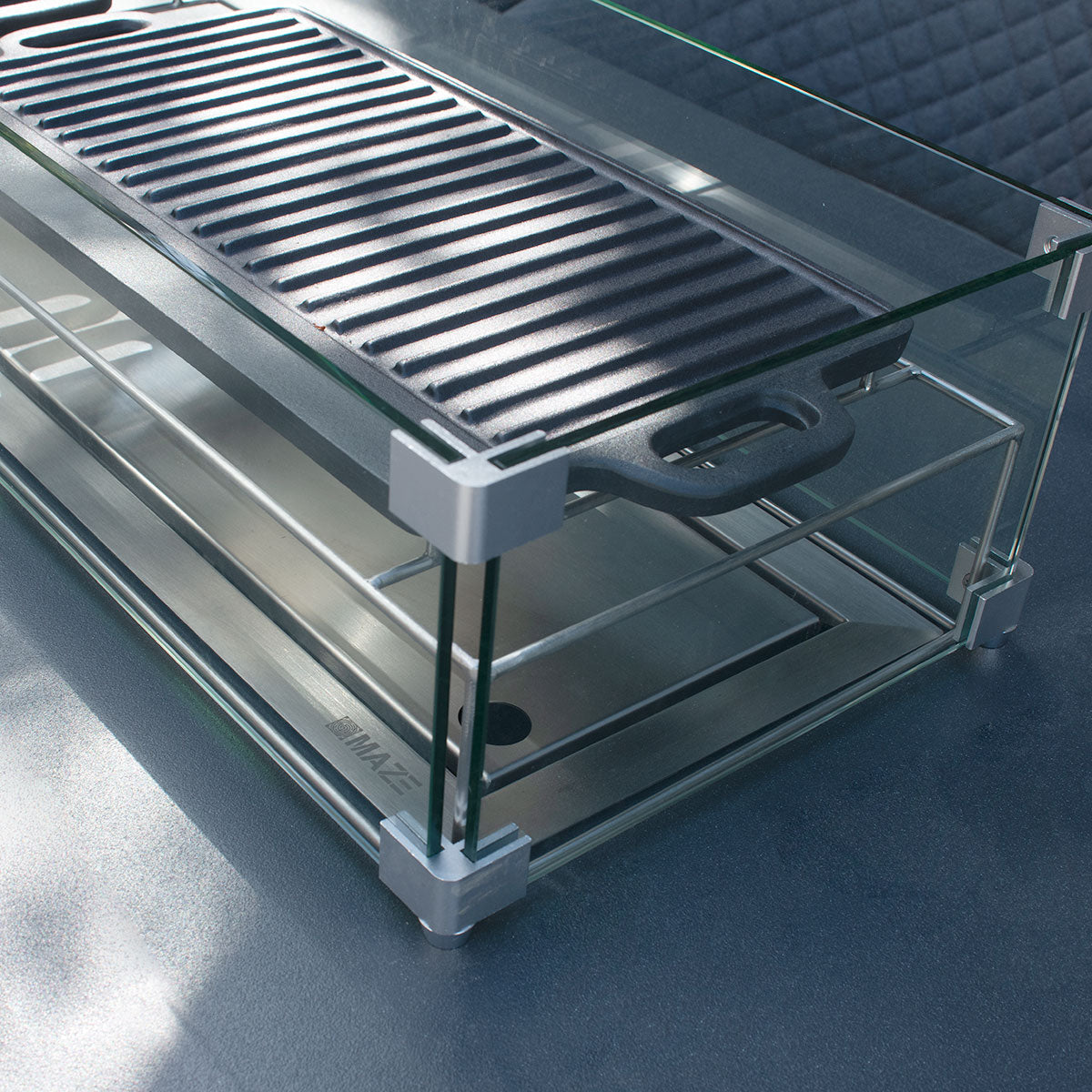 Maze Pebble 8 Seat Rectangular Dining Set - Fire Pit Table