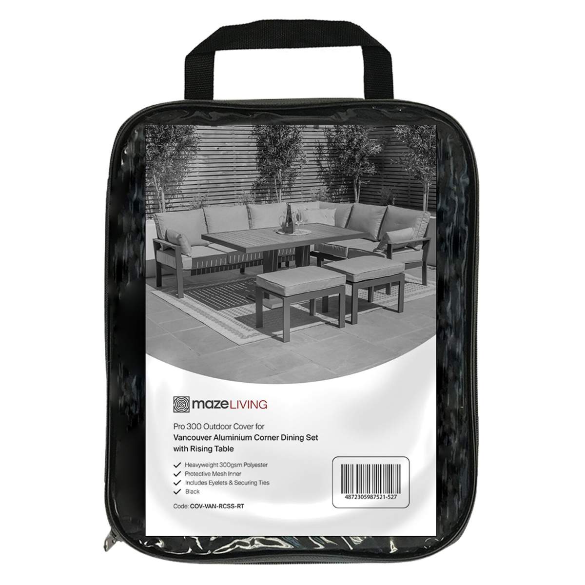 Maze - Pro 300 Outdoor Furniture Cover for Vancouver Aluminium Large Corner Dining Set with Rising Table