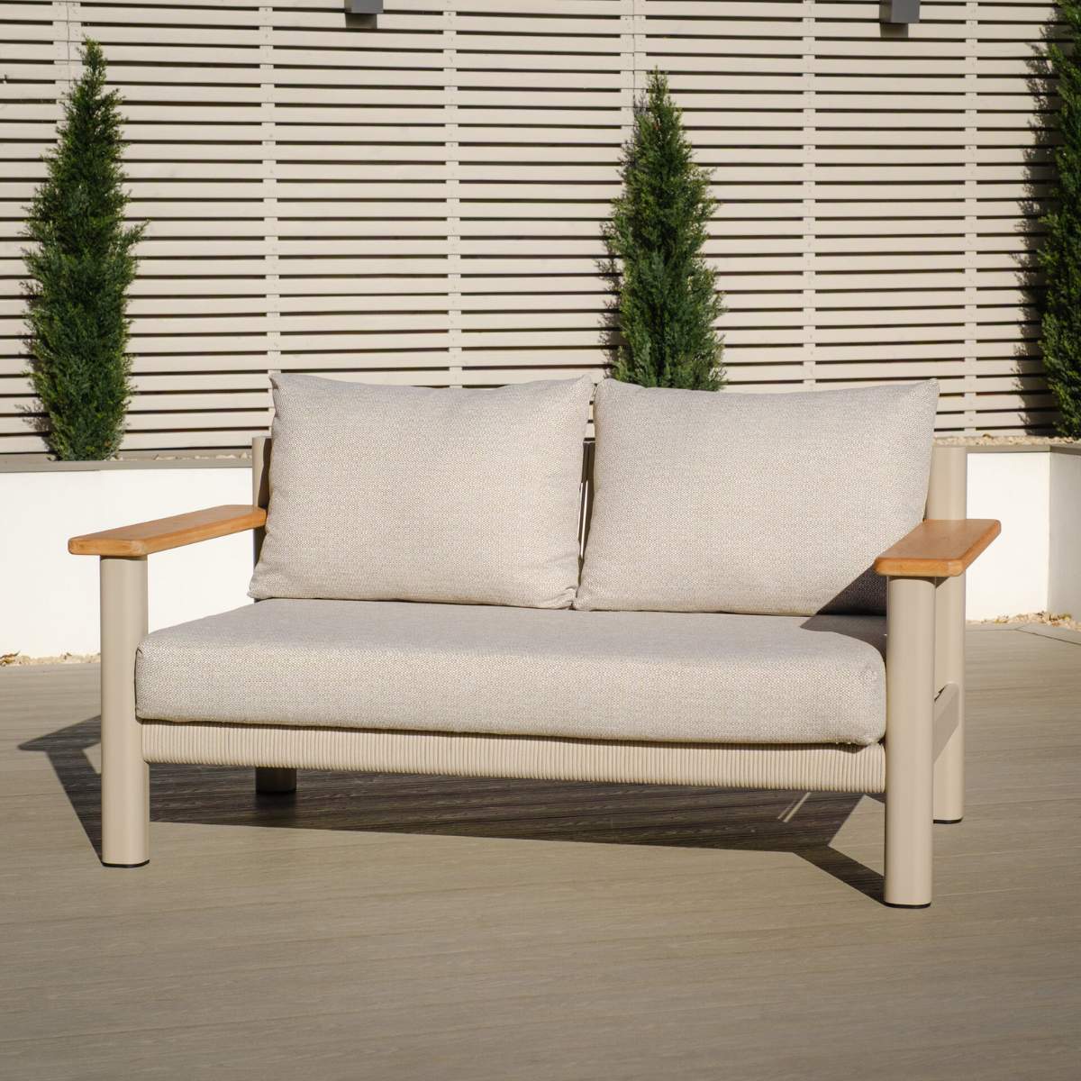 Maze Sicily Rope Weave 2 Seat Sofa - Latte