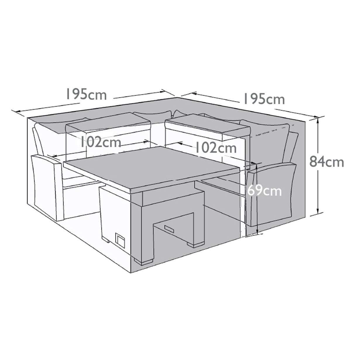 Maze - Square Corner Dining Set Garden Furniture Cover
