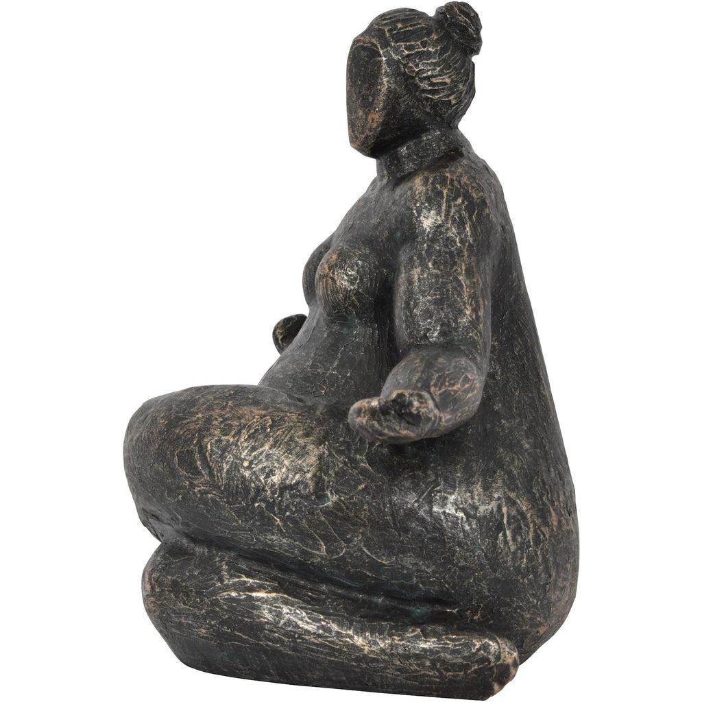 Meditating Feminine Form Resin Sculpture-Beaumonde