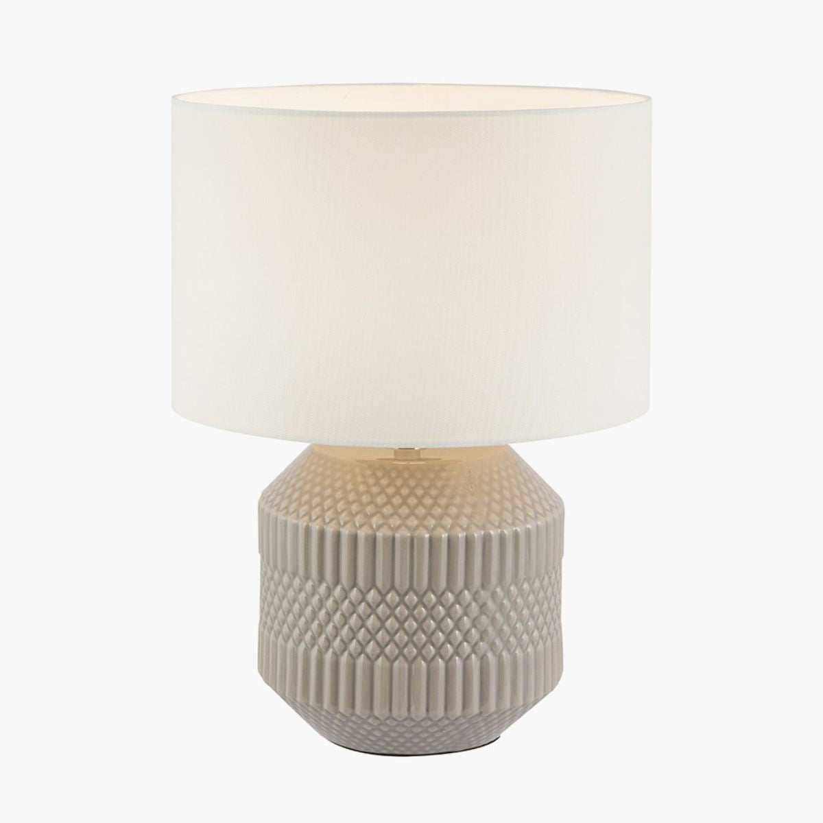 Pacific Lifestyle Meribel Grey Geo Textured Ceramic Table Lamp