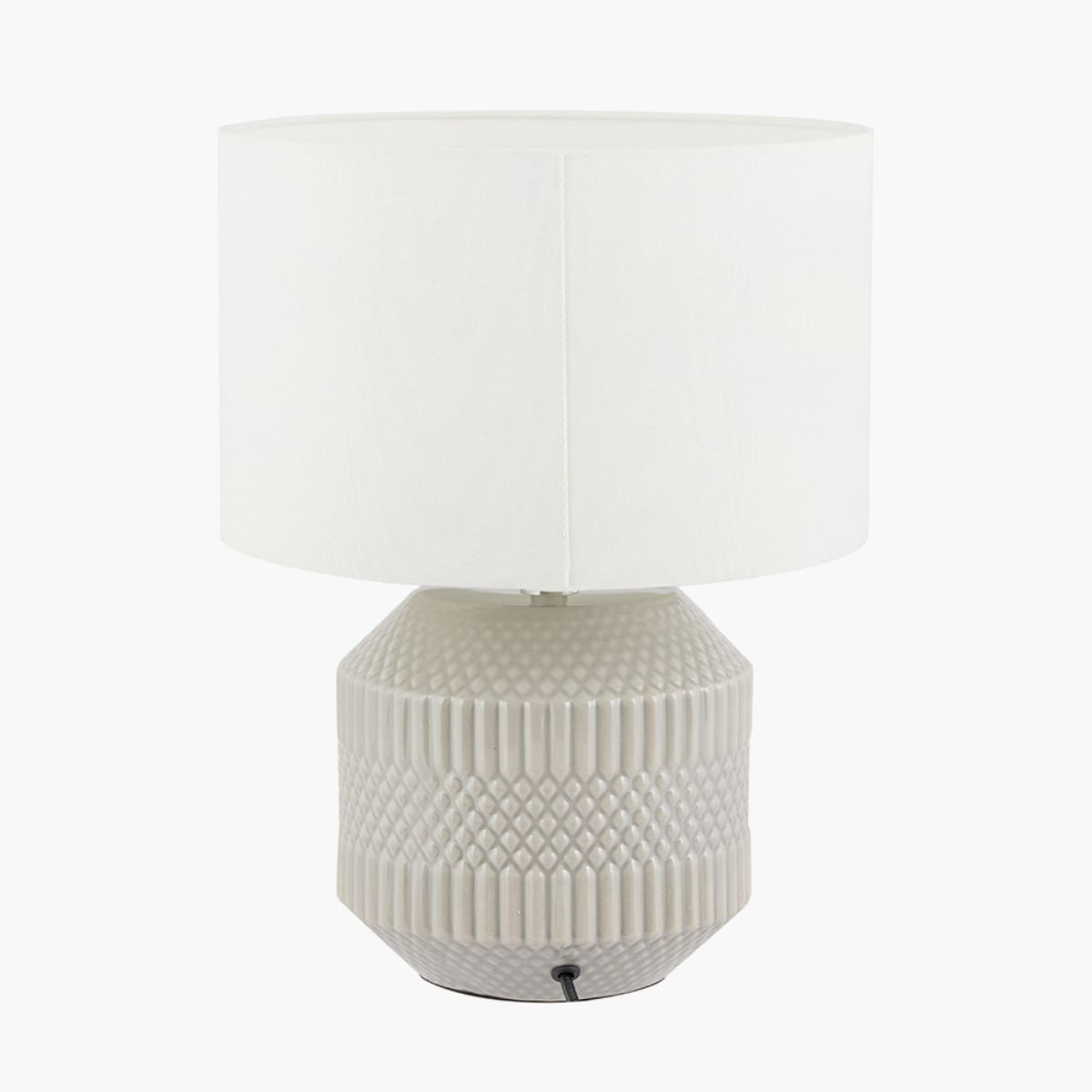 Pacific Lifestyle Meribel Grey Geo Textured Ceramic Table Lamp