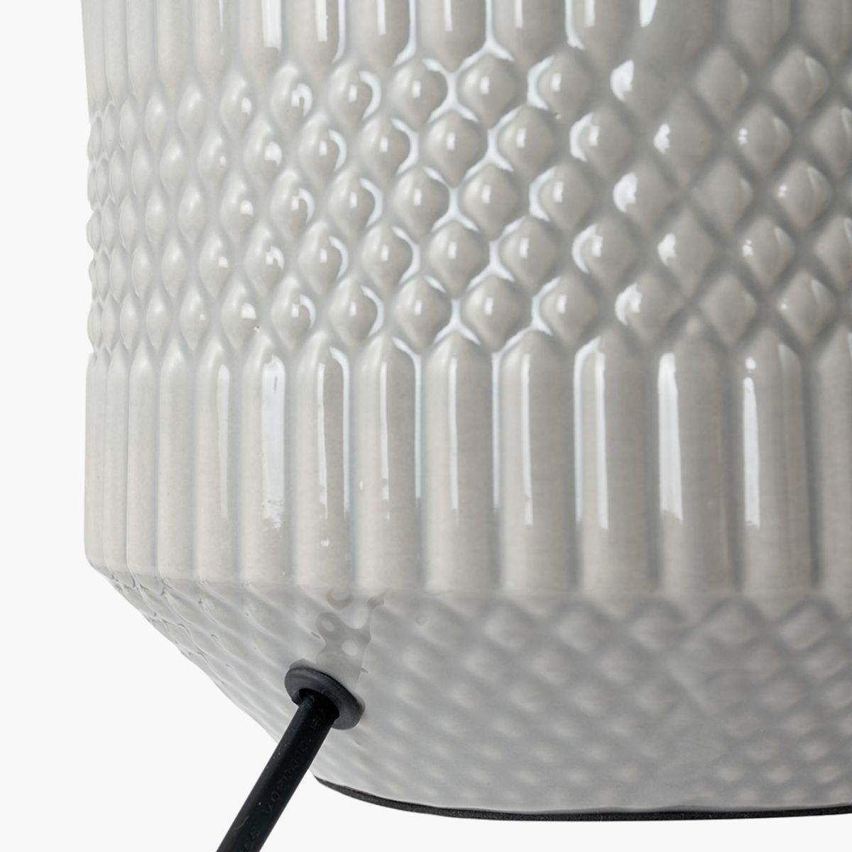 Pacific Lifestyle Meribel Grey Geo Textured Ceramic Table Lamp