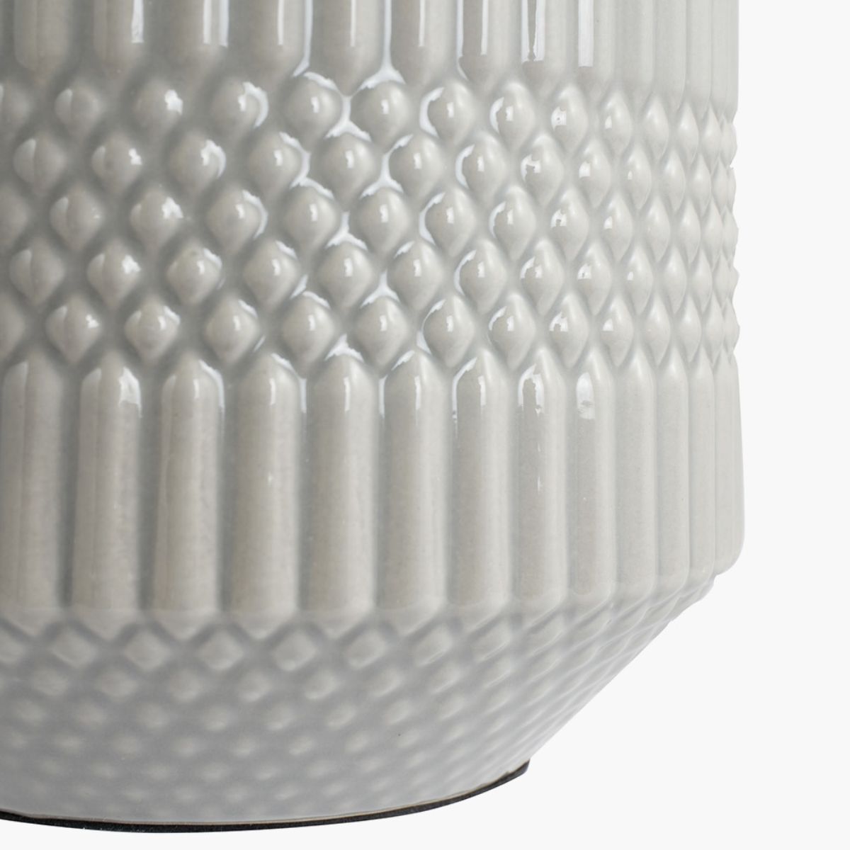 Pacific Lifestyle Meribel Grey Geo Textured Ceramic Table Lamp