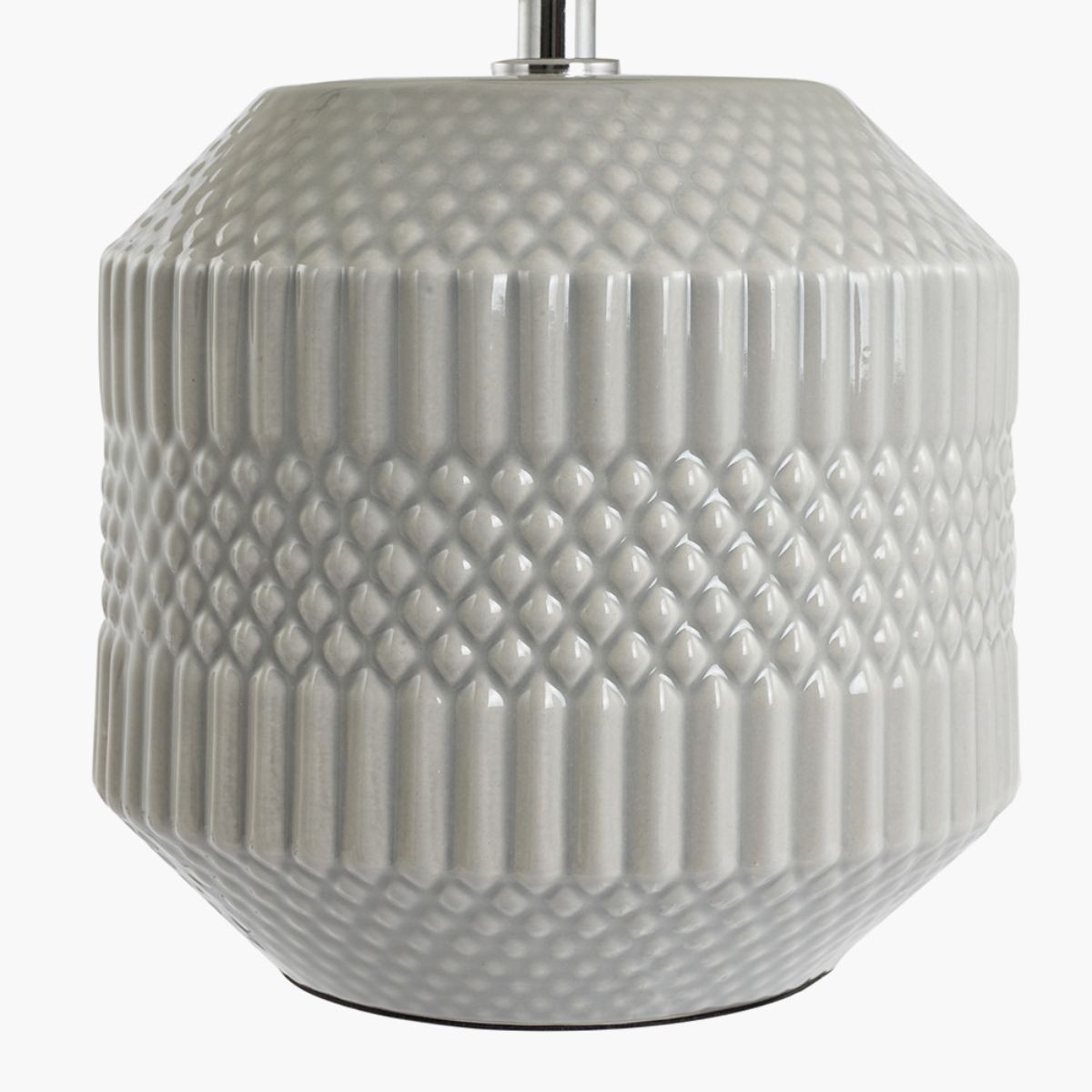 Pacific Lifestyle Meribel Grey Geo Textured Ceramic Table Lamp