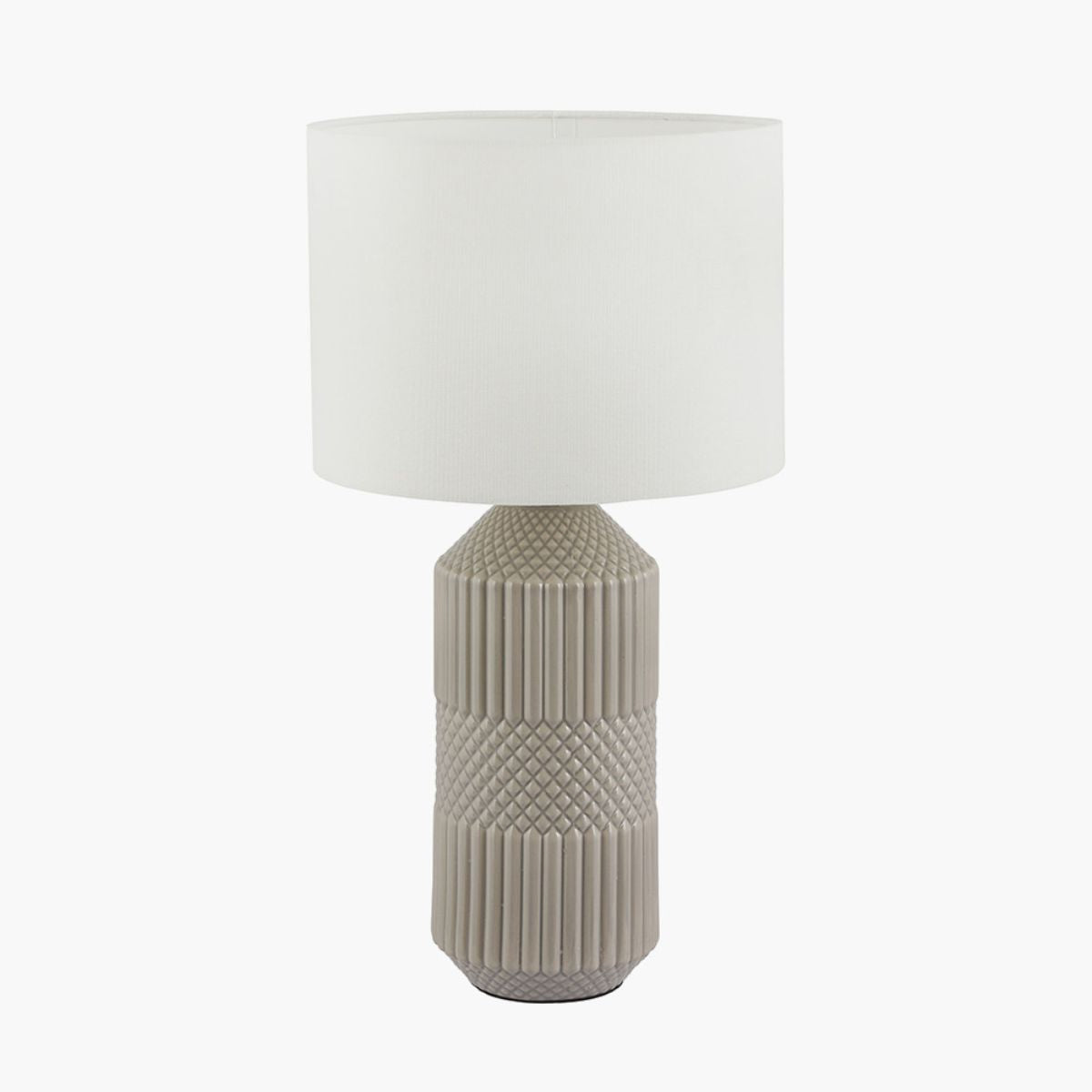 Pacific Lifestyle Meribel Grey Geo Textured Tall Ceramic Table Lamp