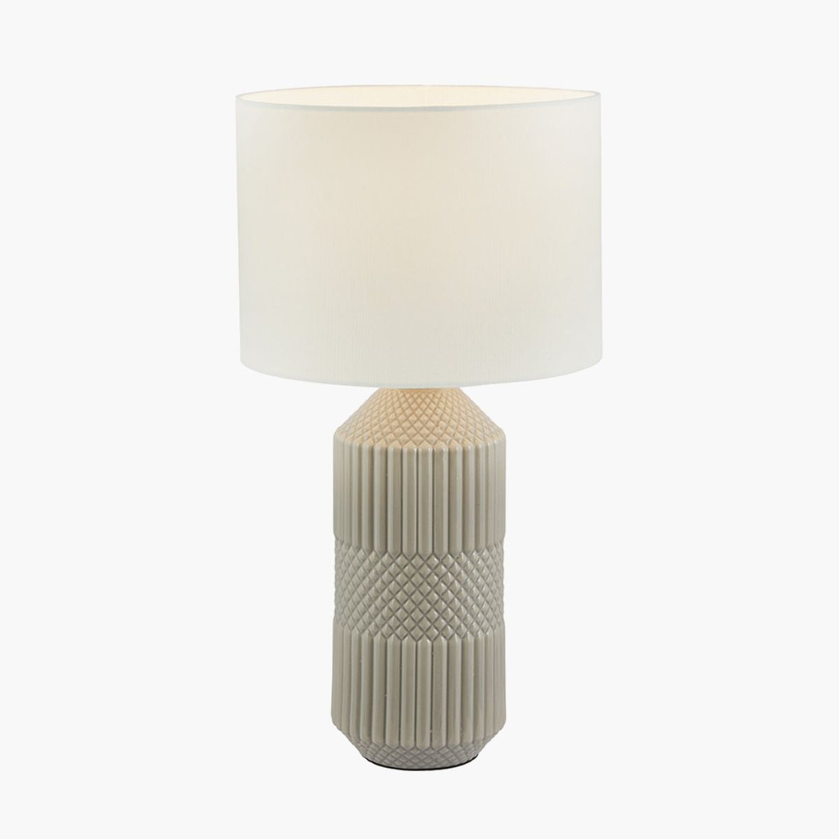 Pacific Lifestyle Meribel Grey Geo Textured Tall Ceramic Table Lamp